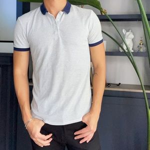 ZARA soft cotton patterned knit polo